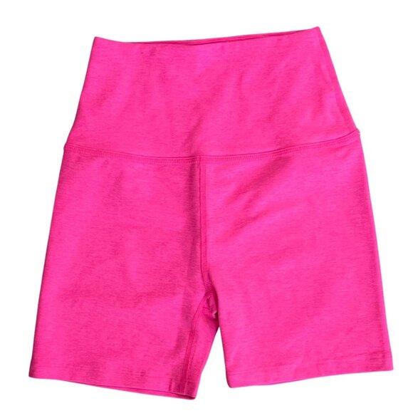 Beyond Yoga Womens High-Waist Biker Shorts S Pink Elph Stretch Activewear USA - Picture 2 of 6